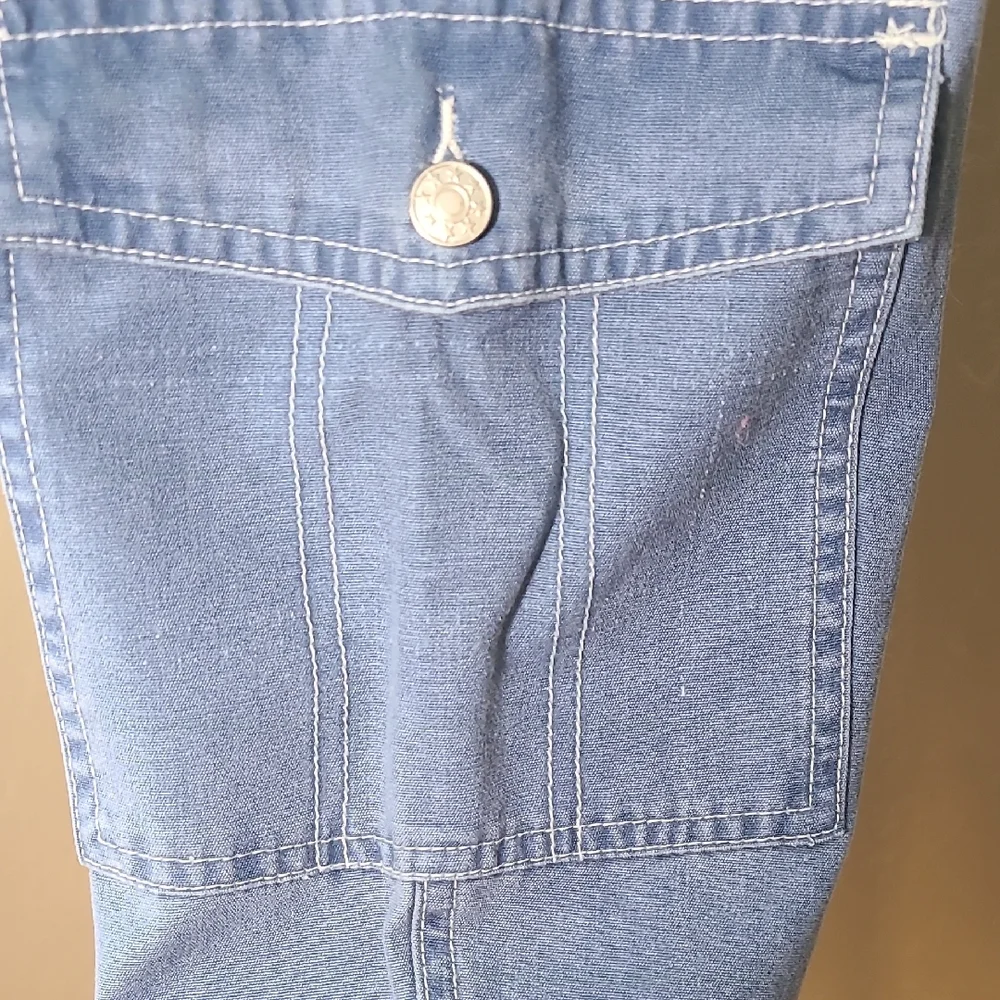 Shaver Lake Women's Light Blue Cropped Jeans Elastic Waist 100% Cotton 24W - Picture 6 of 10